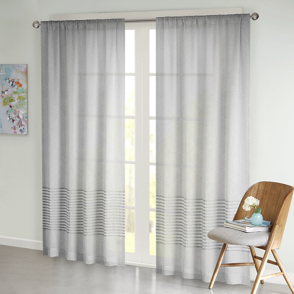 

Urban Habitat - Jaye Dobby Stripe Window Sheer - Grey - 50x84