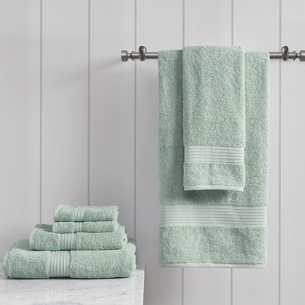 

Madison Park - Organic Cotton Towel Set - Seafoam - See below