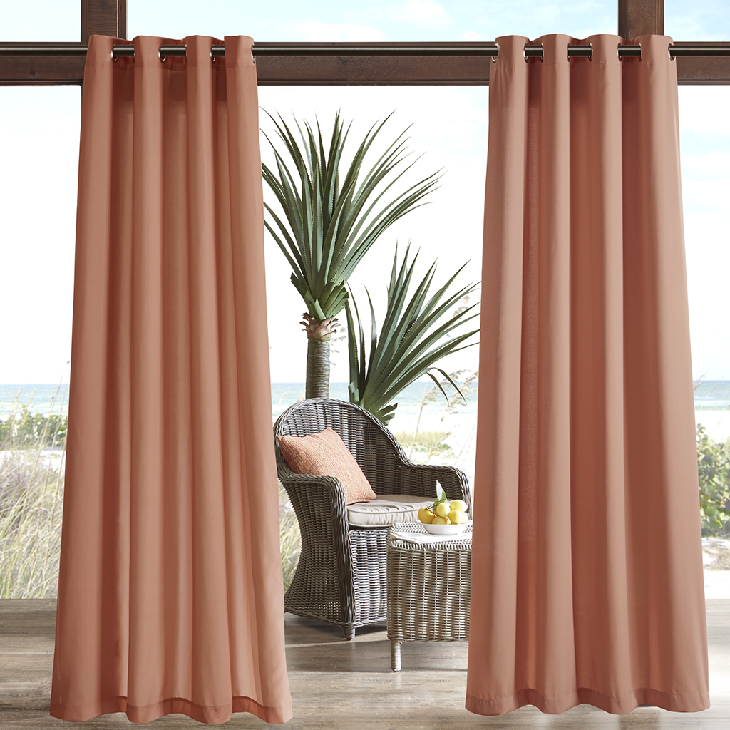 

Madison Park - Pacifica Solid 3M Scotchgard Outdoor Panel - Coral - 84" Panel