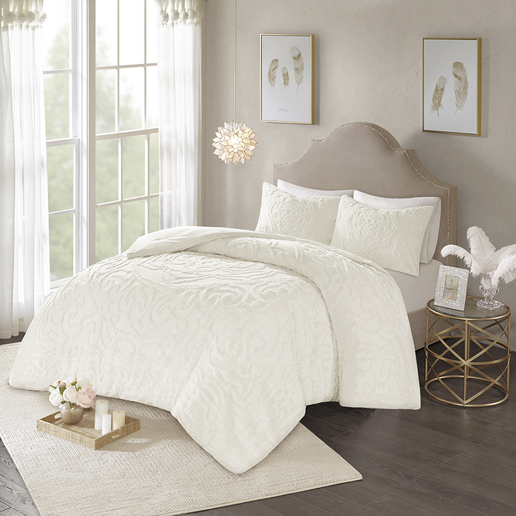 Madison Park Laetitia 3 Piece Tufted Cotton Chenille Medallion