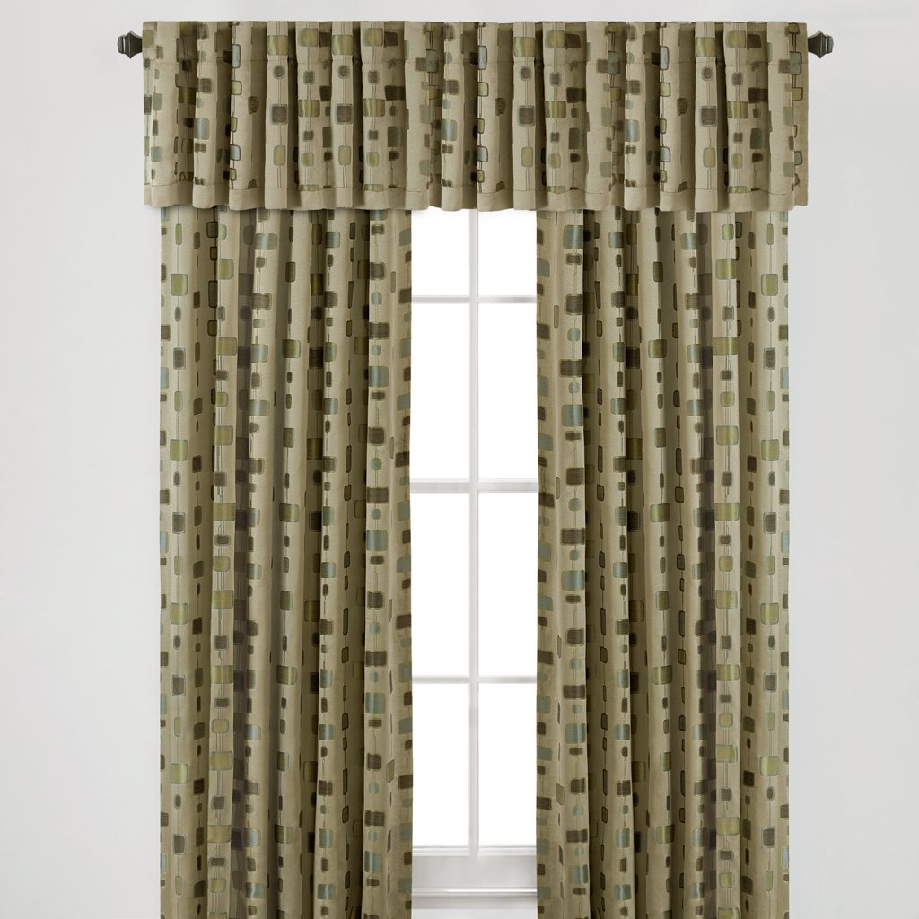 

Madison Park - Modern Squares Eco Friendly Curtain - Green - 84" Panel