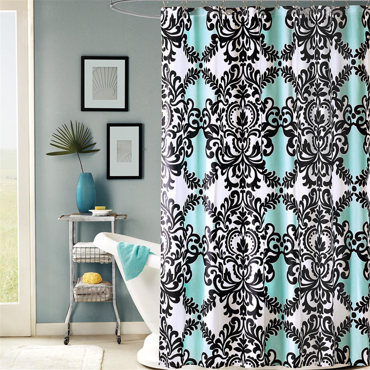 

Intelligent Design - Mia Printed Shower Curtain - Aqua - 72x72
