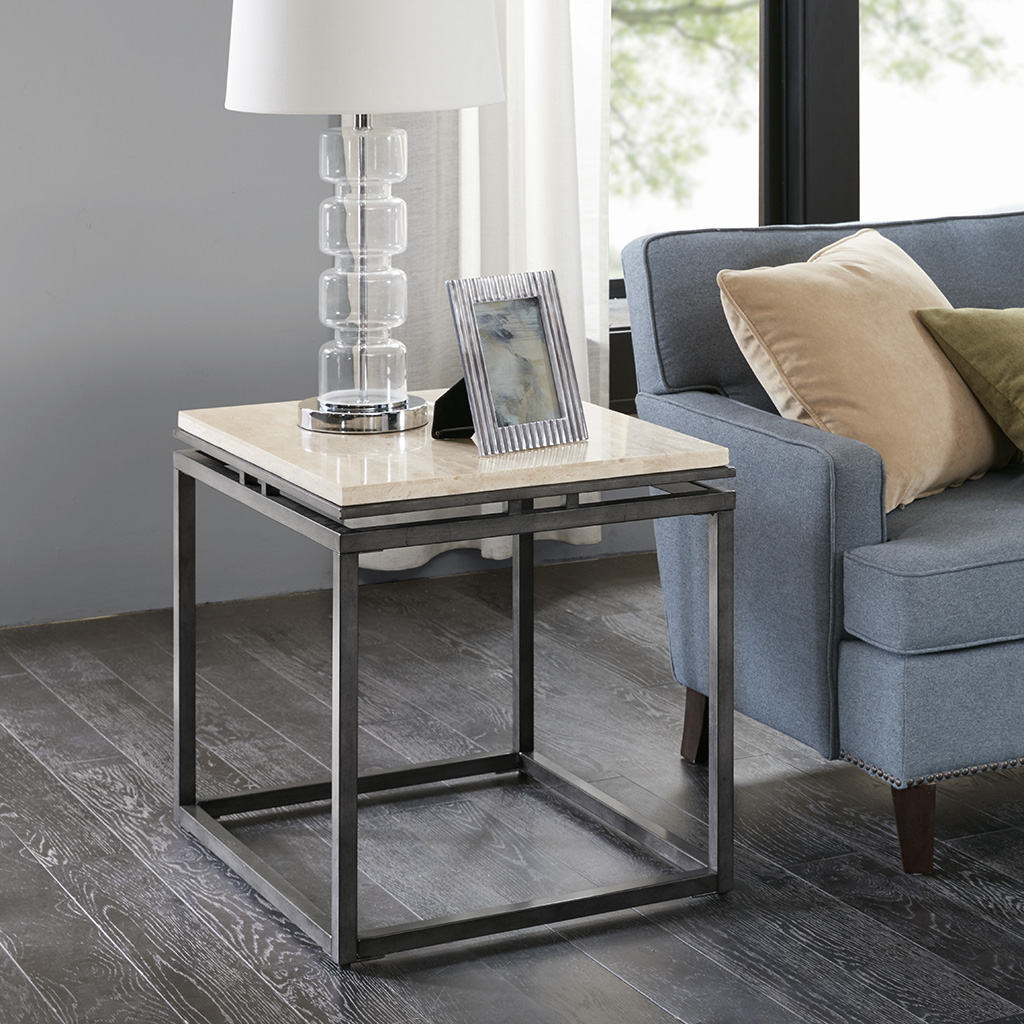 

Madison Park - Koy End Table - Cream - See below