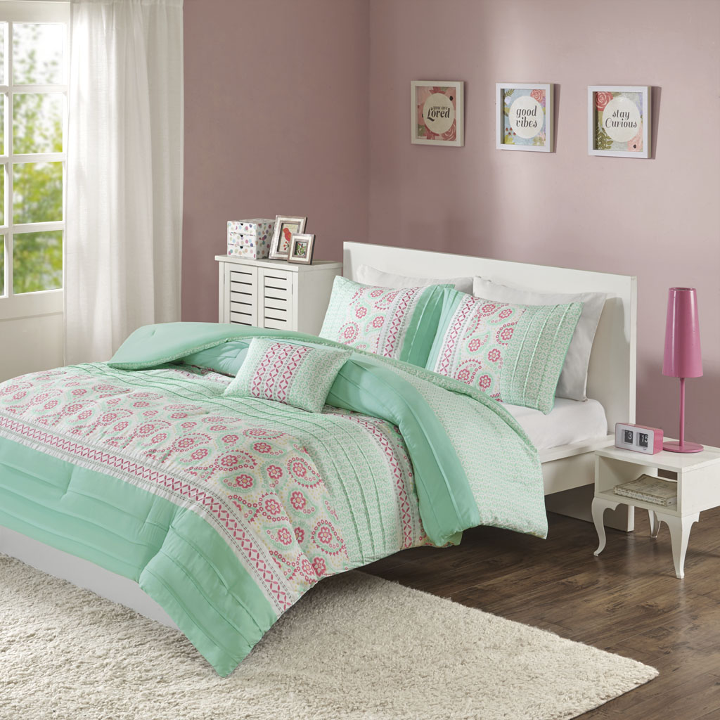 

Mi Zone - Suzette Comforter Set - Seafoam - Twin/Twin XL