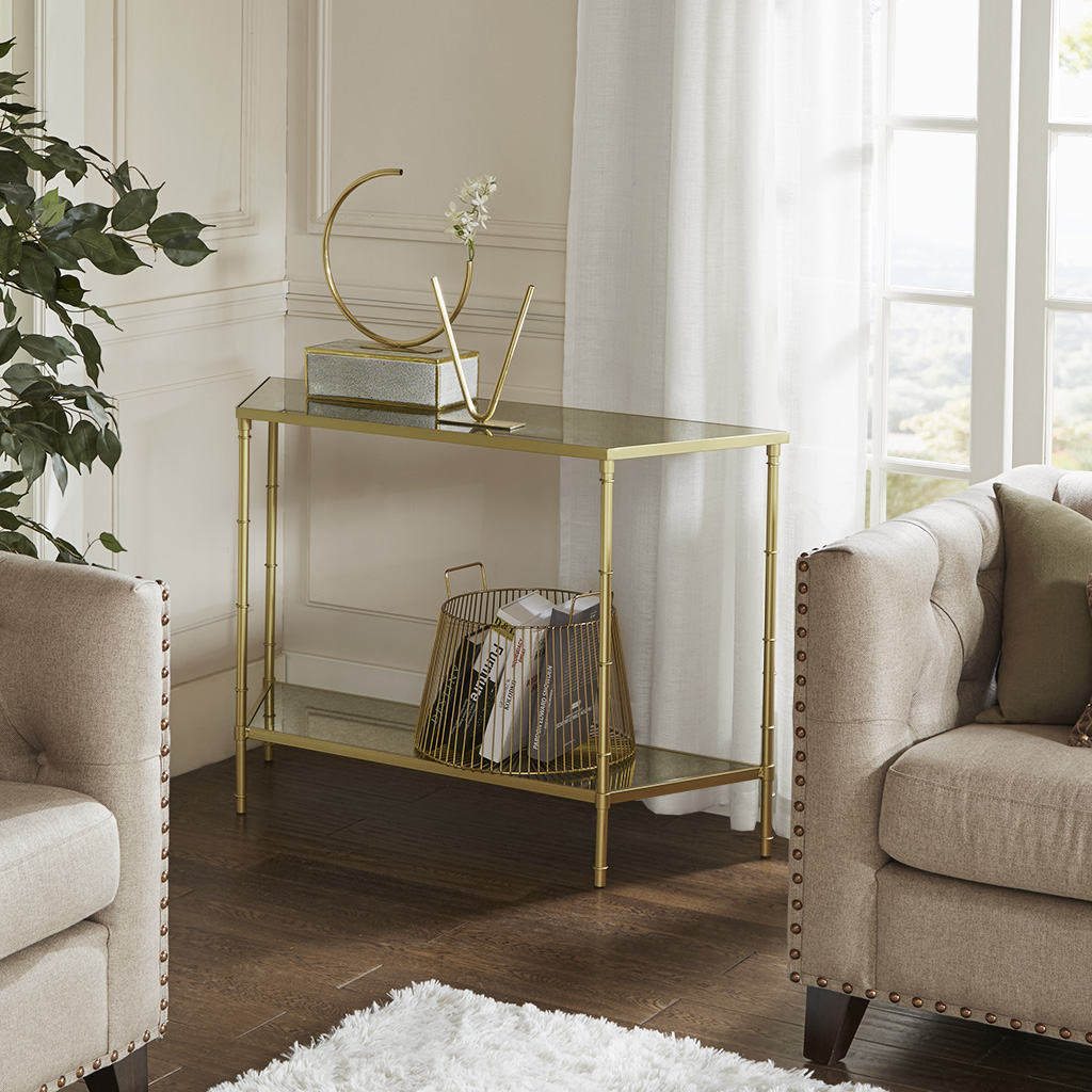 

Madison Park Signature - Lauren Console - Antique Gold - See below