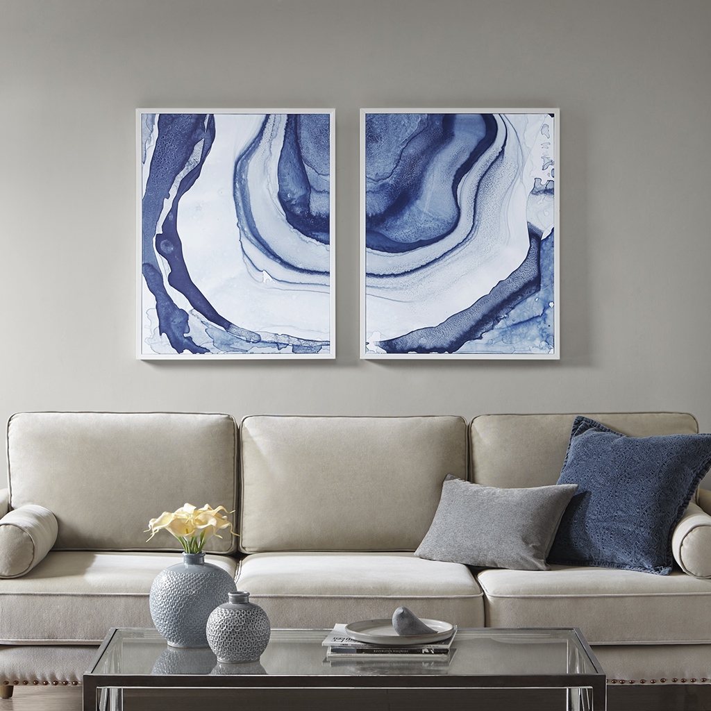 

Madison Park - Ethereal Printed Framed Canvas Set of 2 - Blue - See below