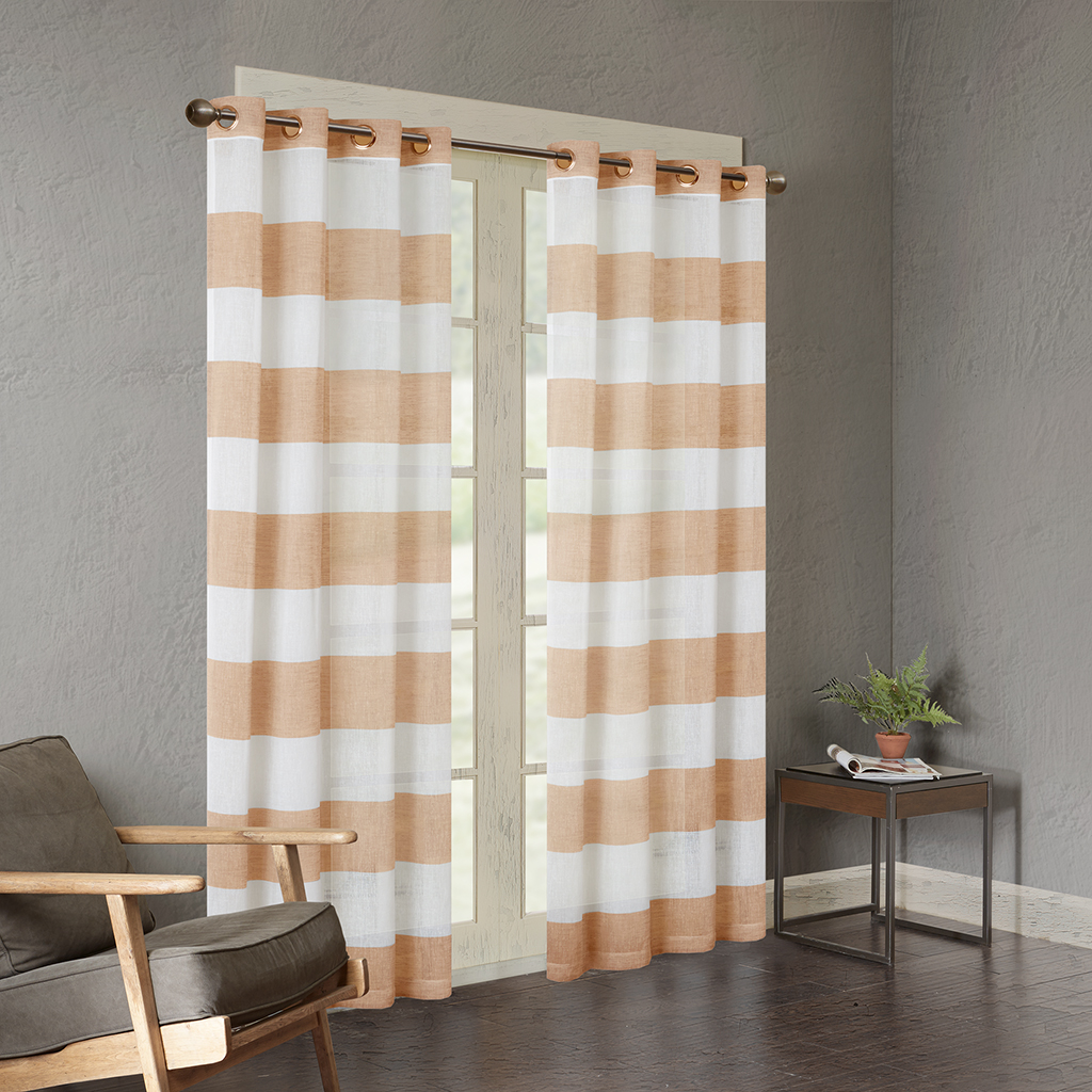 

Urban Habitat - Mason Yarn Dyed Woven Sheer Window Panel - Orange - 84" Panel