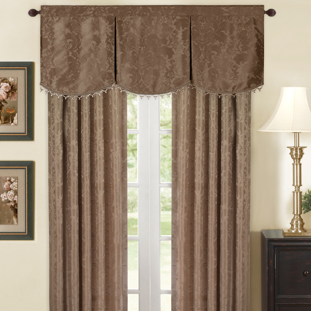 

Madison Park - Solid Damask Valance - Tan - See below