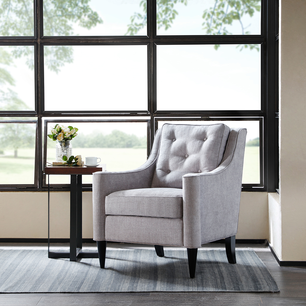 

Madison Park - Adaline Rolled Arm Accent Chair - Silver - See below