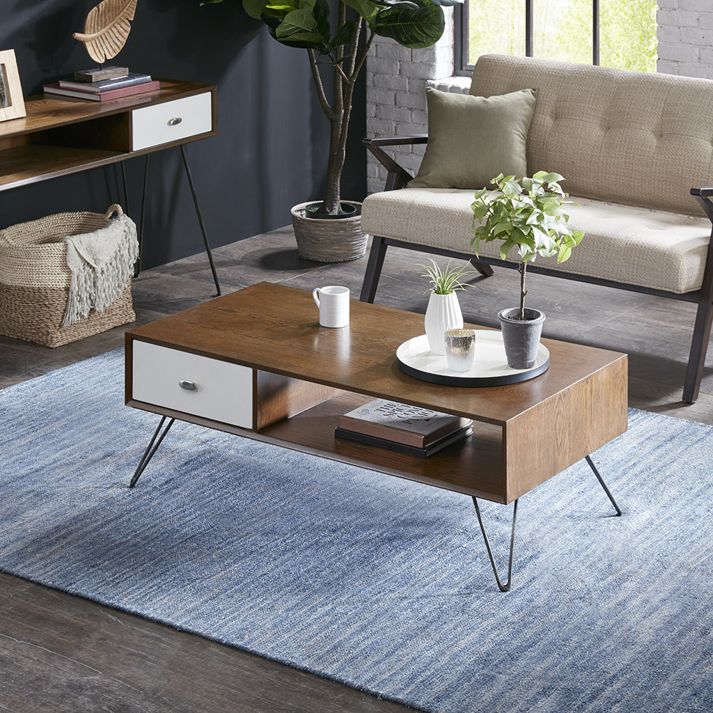 

INK+IVY - Mia Coffee Table - Brown/White - See below