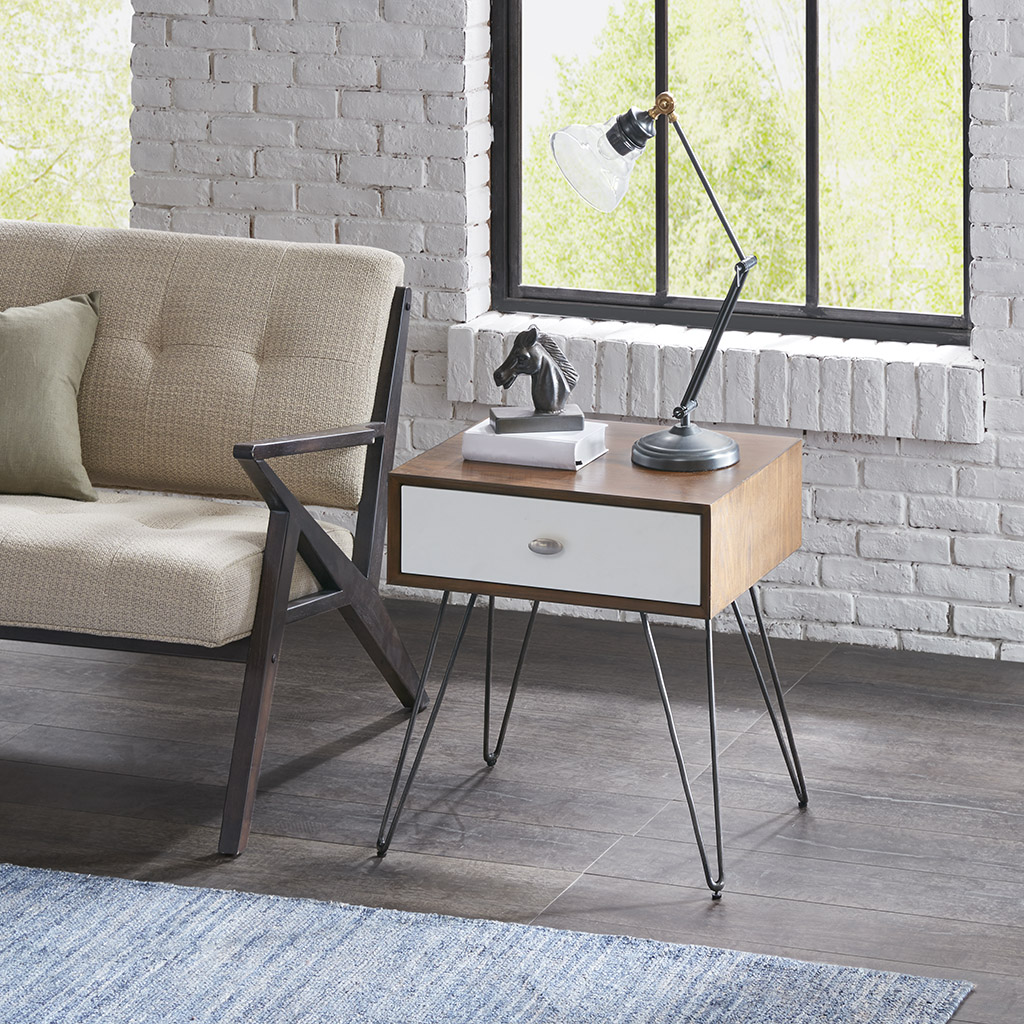 

INK+IVY - Mia End Table - Brown/White - See below