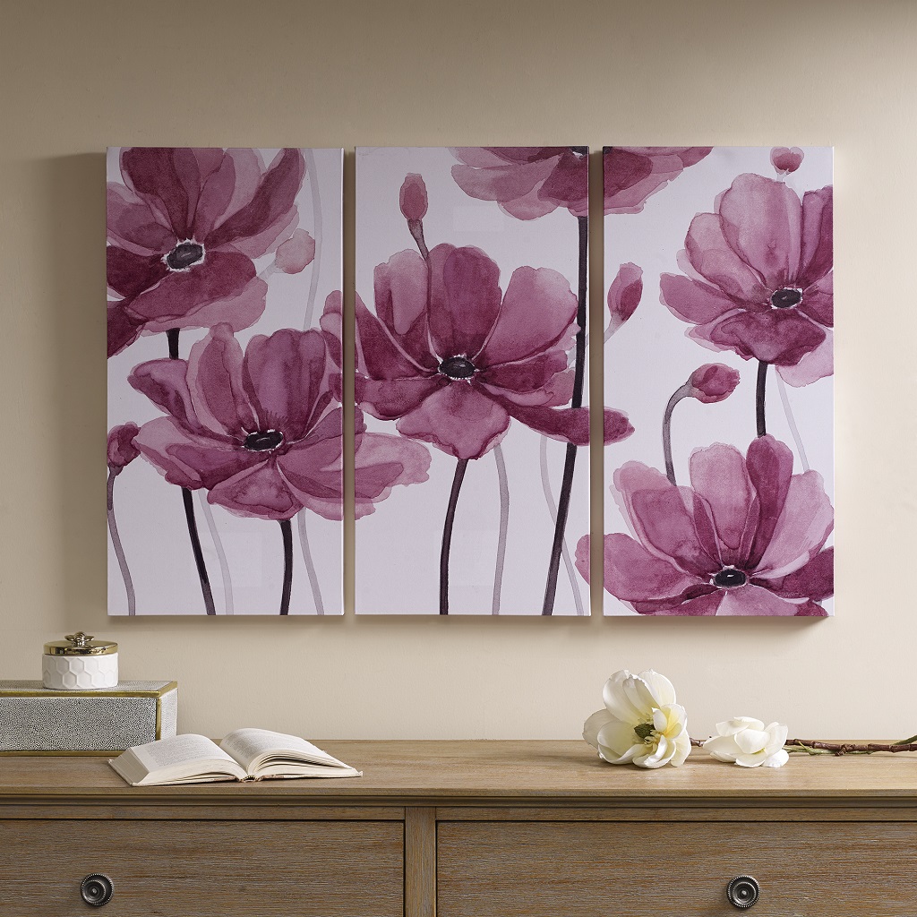

Décor 5 - Flora 3 Piece Printed Canvas Set - Red - See below