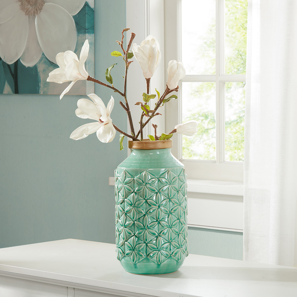 

Madison Park - Averly Modernist Decorative Vase - Aqua - See below