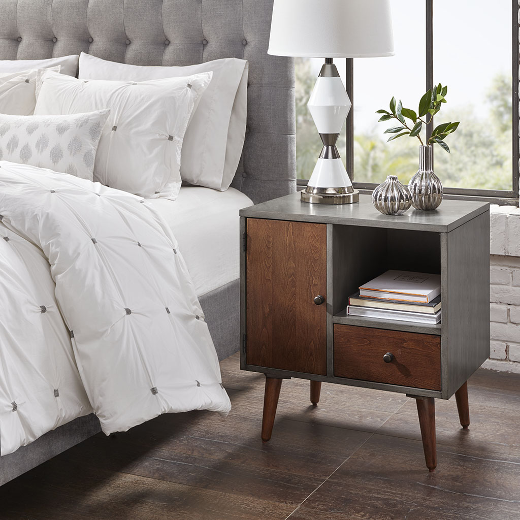

INK+IVY - Stinson Storage Nightstand - Grey - See below