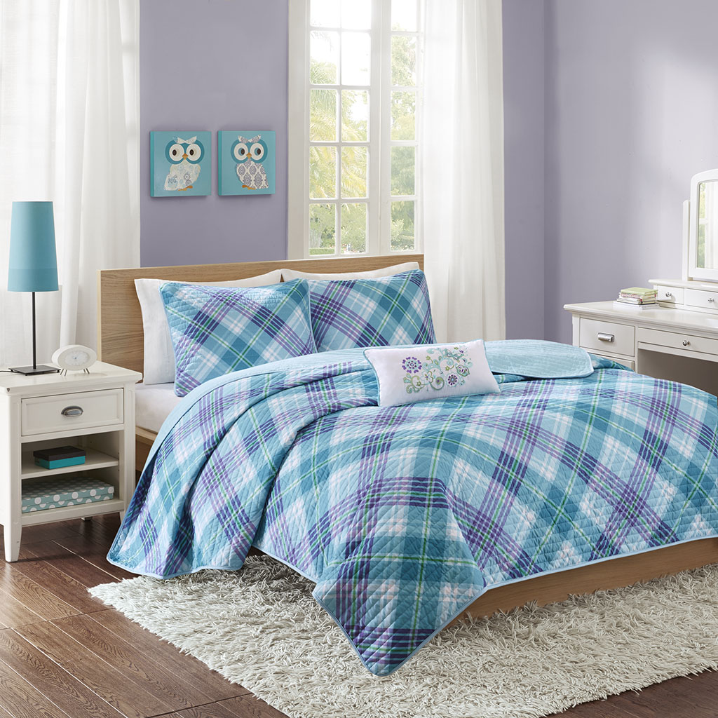 

Mi Zone - Reese Coverlet Set - Teal - Twin/Twin XL