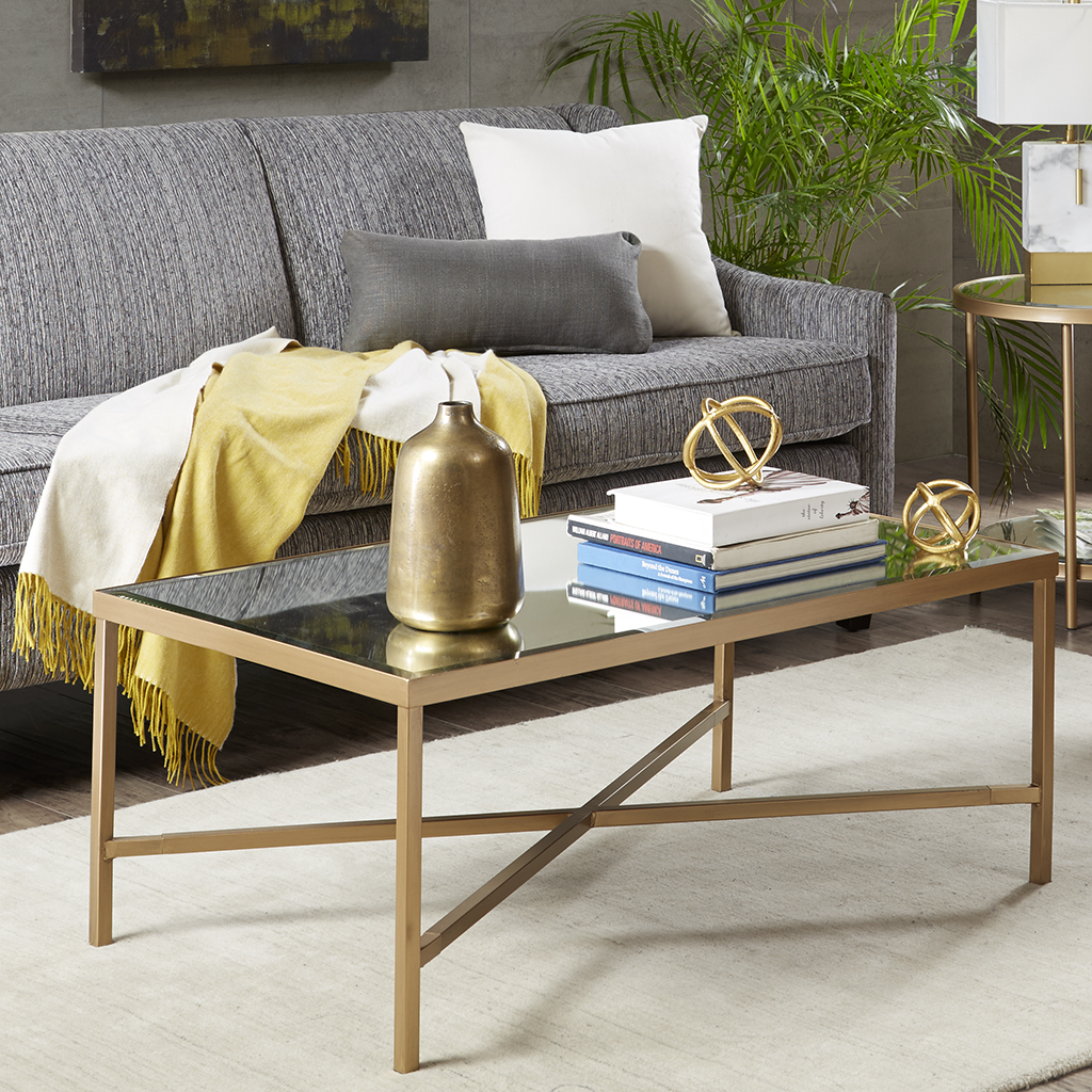 

Madison Park - Cole Coffee Table - Mirror/Bronze - See below