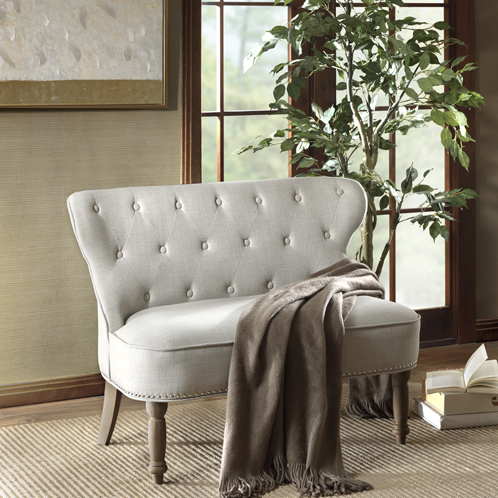 

Madison Park - Stanford Settee - Taupe - See below