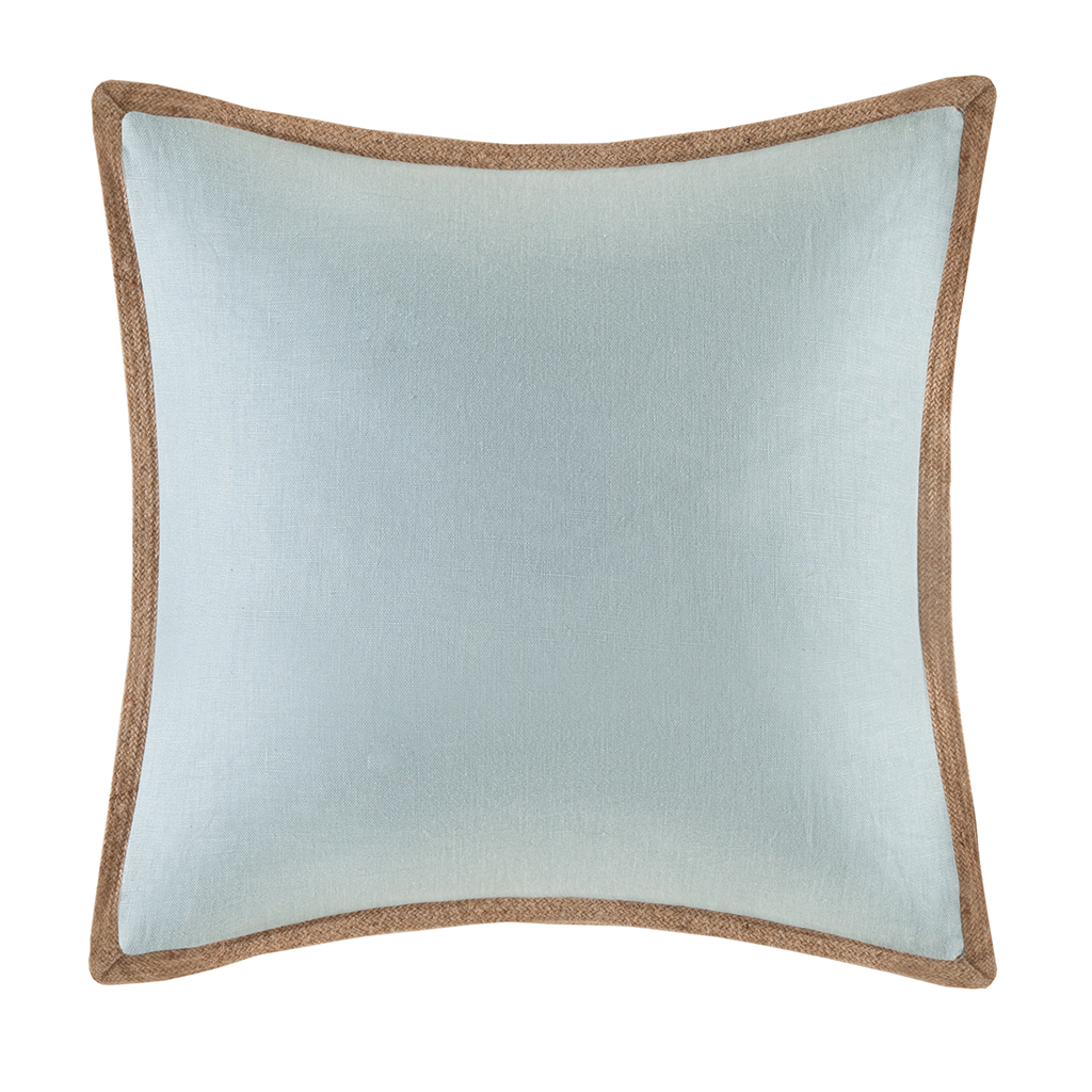 

Madison Park - Linen with Jute Trim Square Pillow - Blue - 20x20