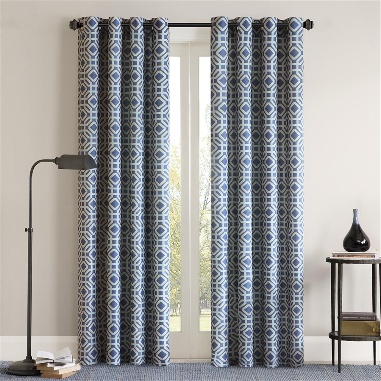 

Madison Park - Milo Window Curtain Pair - Blue - 96" Panel