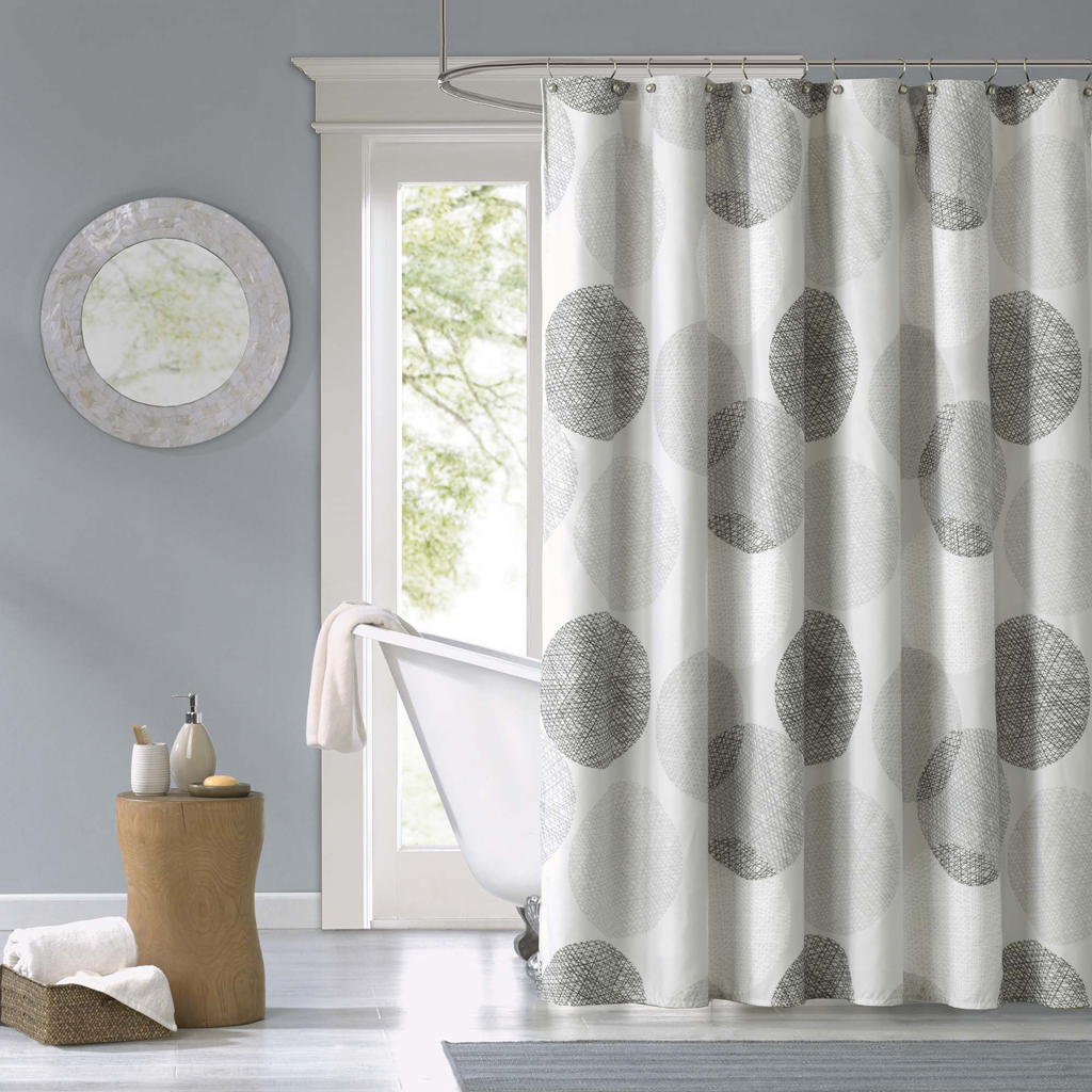 

Madison Park Essentials - Knowles Shower Curtain - Grey - 72x72