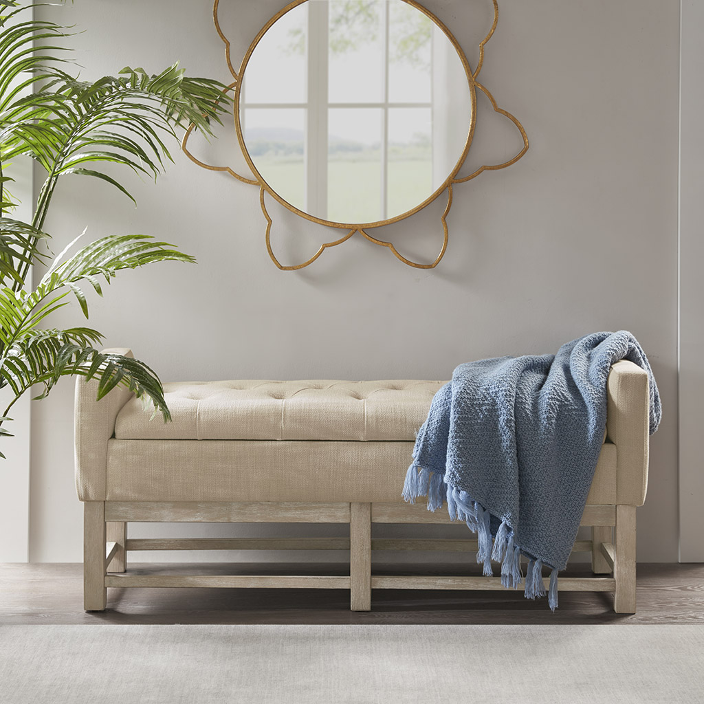 

Madison Park - Trista Storage Bench - Cream - See below