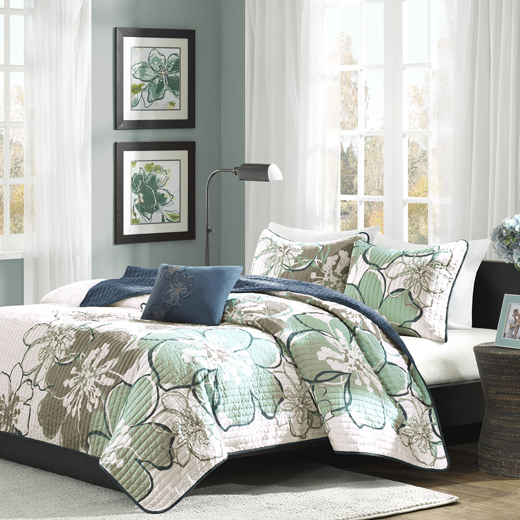 

Mi Zone - Allison Reversible Coverlet Set - Blue - Twin/Twin XL