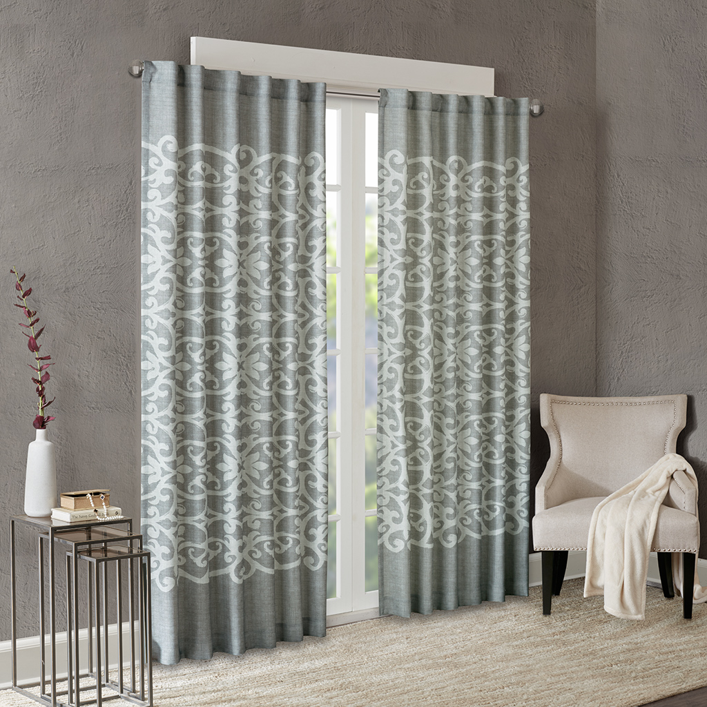 

Madison Park - Cortana Texture Printed Window Panel - Grey - 50x84