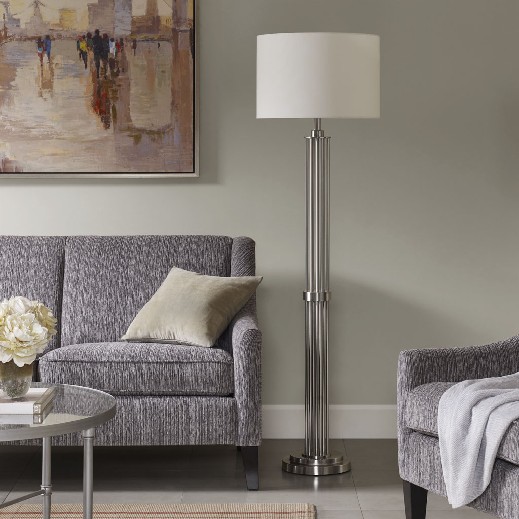 

Madison Park Signature - Kingston Floor lamp - Silver - See below