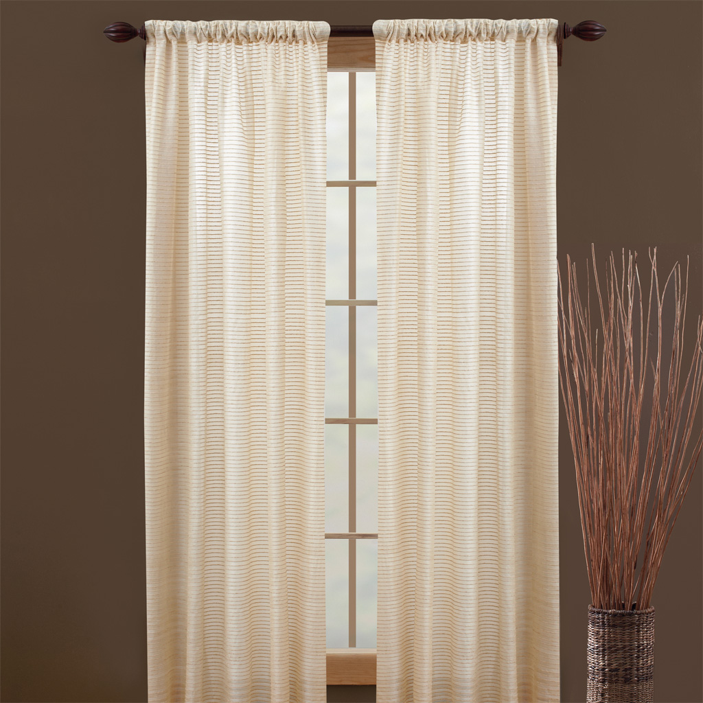 

Madison Park - B.Smith Molokai Rod Pocket Curtain - Ivory - 50x84