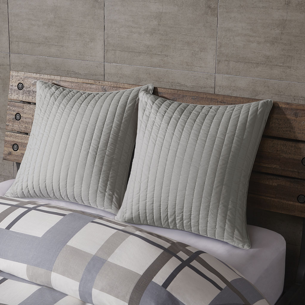 

INK+IVY - Camila Quilted Euro Sham - Grey - Euro Sham