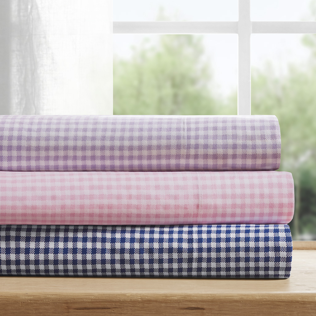 

Mi Zone - Gingham Cotton Sheet Set - Pink - Queen