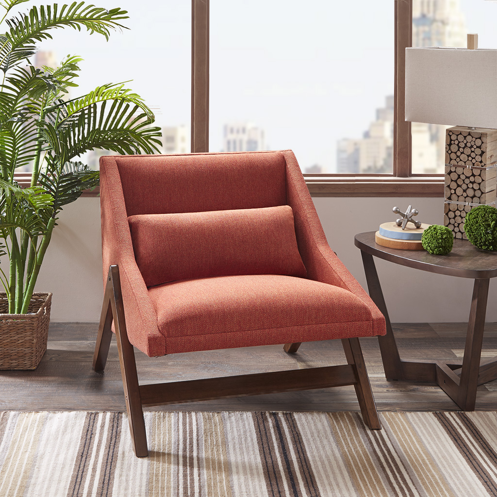 

INK+IVY - Boomerang Accent Chair - Orange - See below