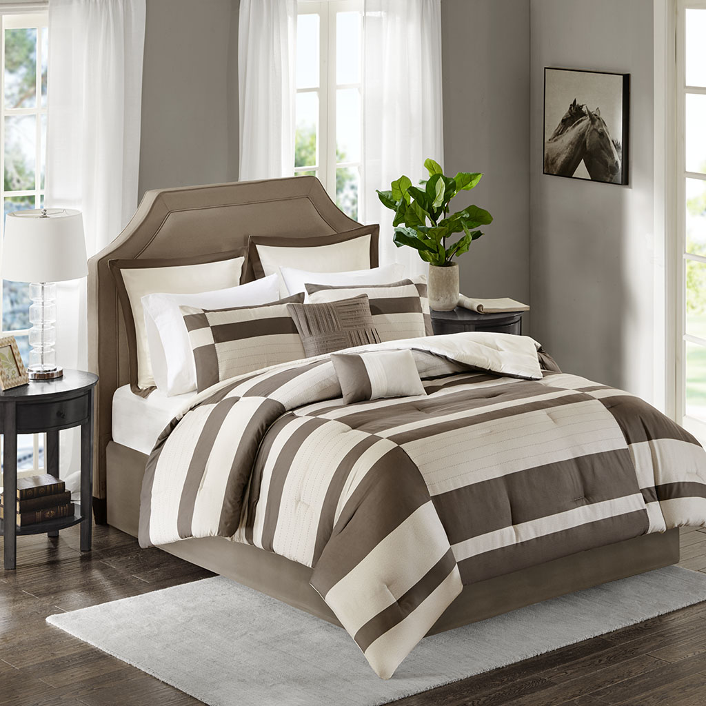 

Madison Park - Cody 8 Piece Comforter Set - Natural - Queen