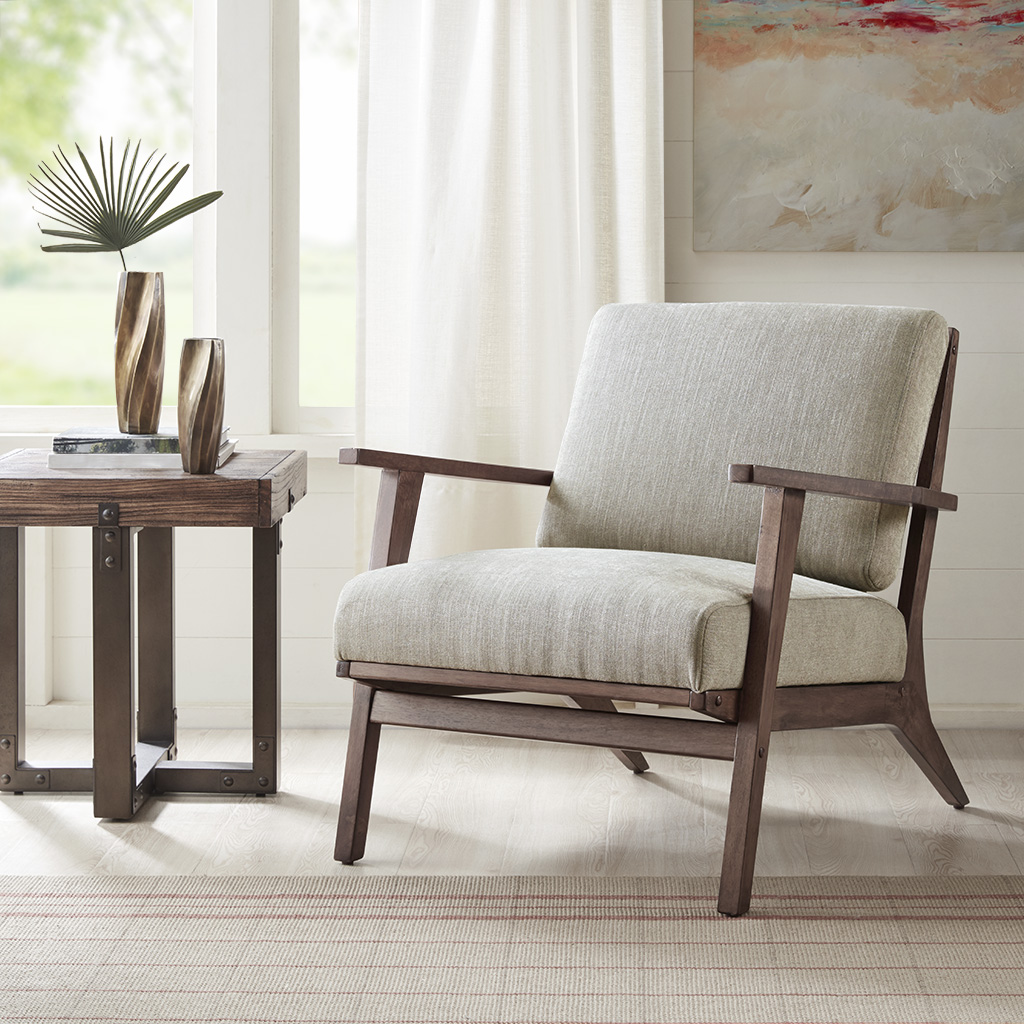 

Madison Park - Axis Exposed Wood Accent Chair - Mushroom - See below