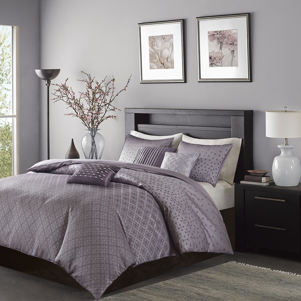 

Madison Park - Biloxi 6 Piece Duvet Cover Set - Purple - King/Cal King