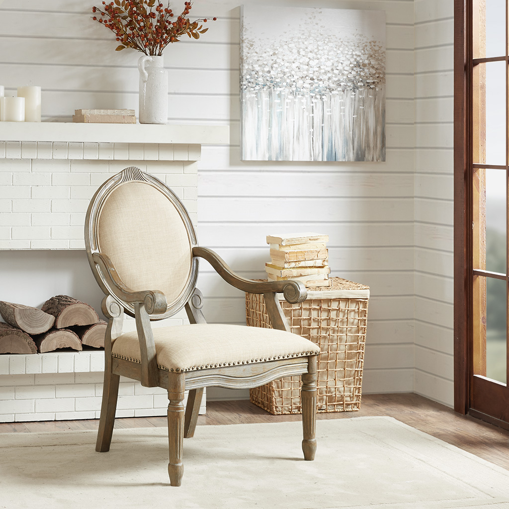 

Madison Park - Brentwood Exposed Wood Arm Chair - Beige - See below