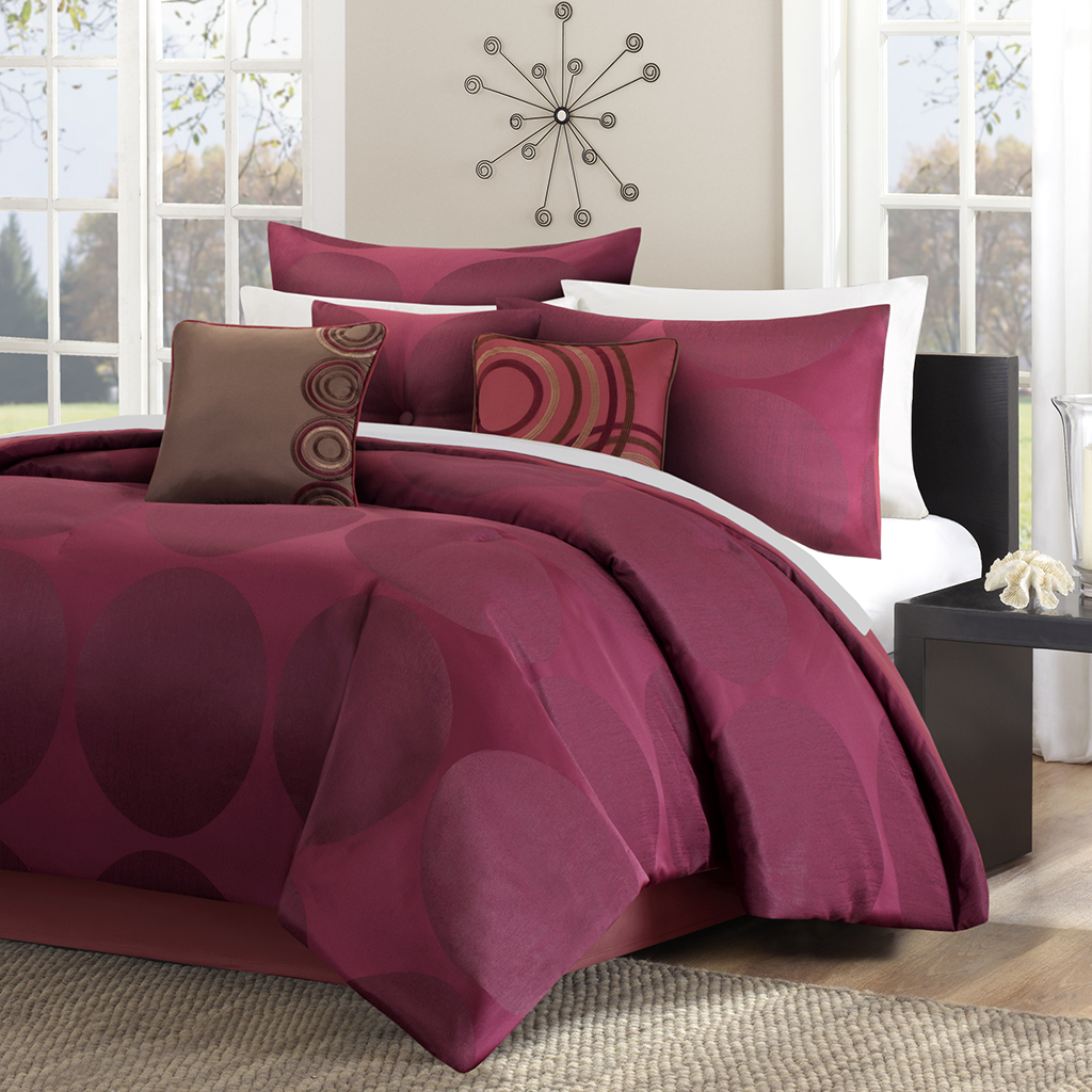 

Madison Park - Alto 7 Piece Comforter Set - Red - King