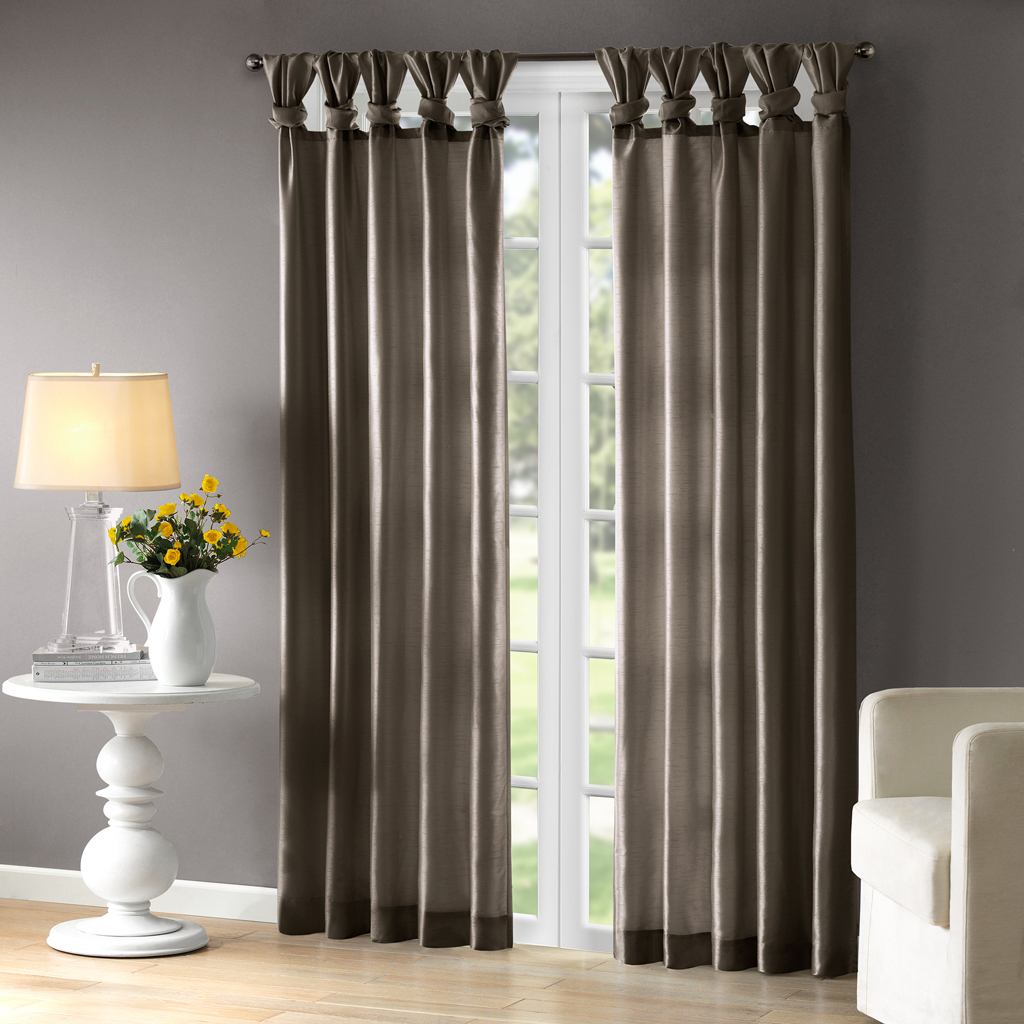 

Madison Park - Emilia Twist Tab Lined Window Curtain - Pewter - 108" Panel