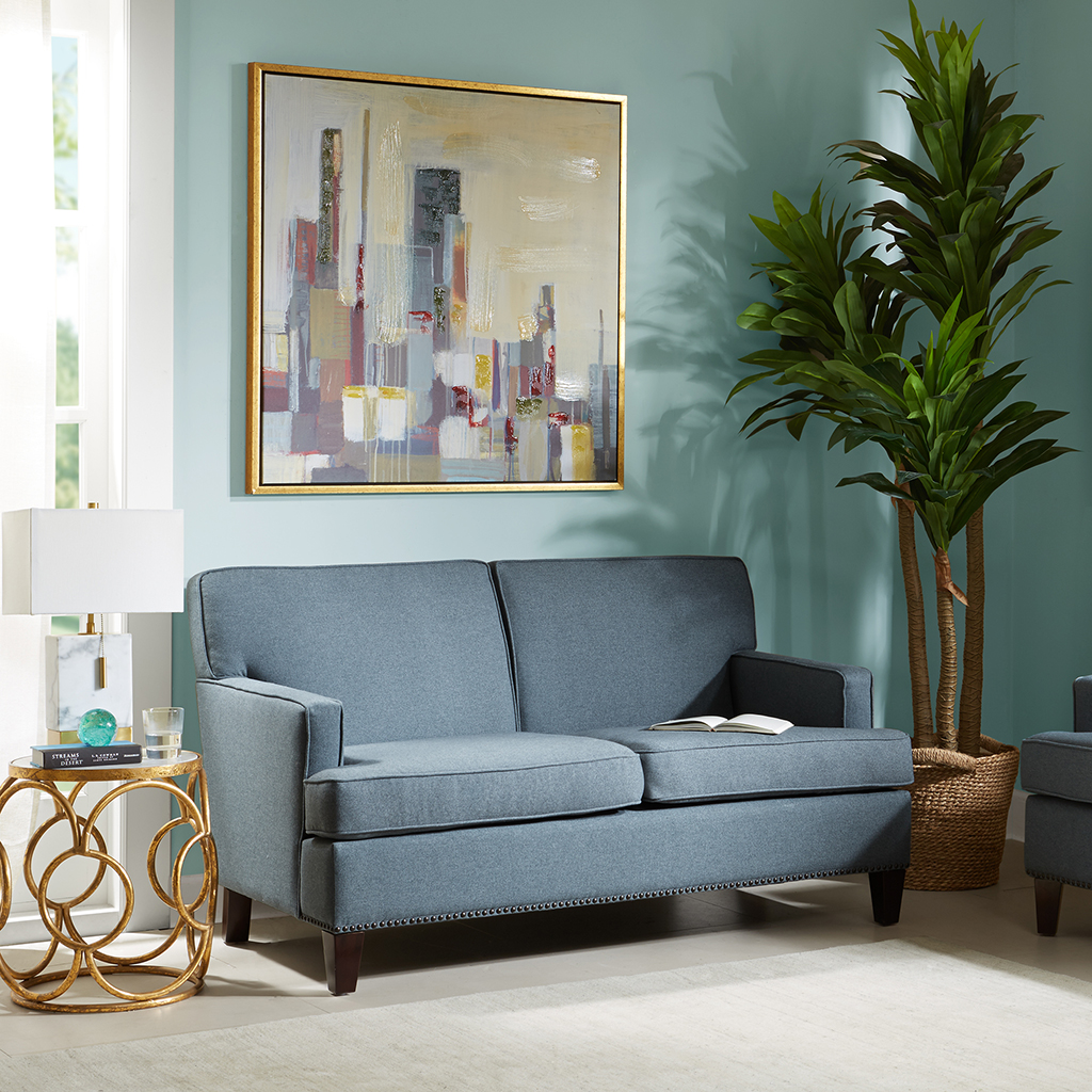 

Madison Park Signature - Hamlin Loveseat - Blue/Grey - See below