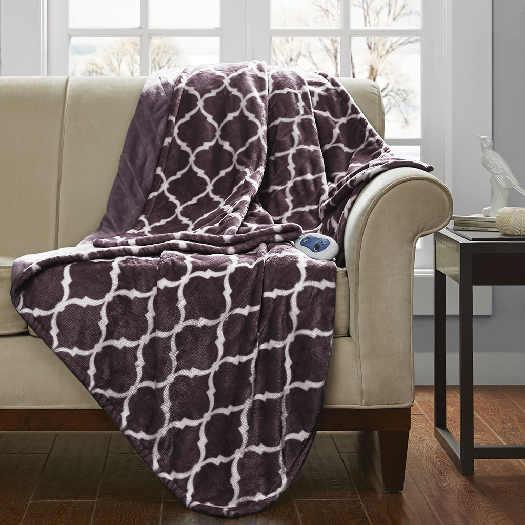 

Beautyrest - Heated Ogee Throw - Purple - 60x70