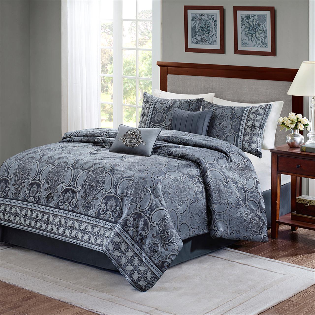 

Madison Park - Chapman 6 Piece Comforter Set - Blue - Queen