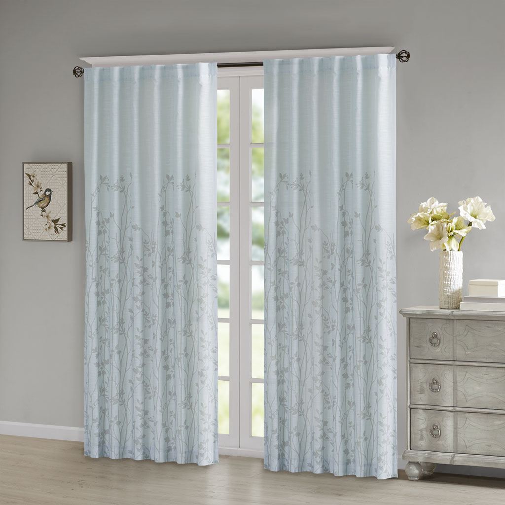 

Madison Park - Tunisia Window Curtain - Blue - 84" Panel