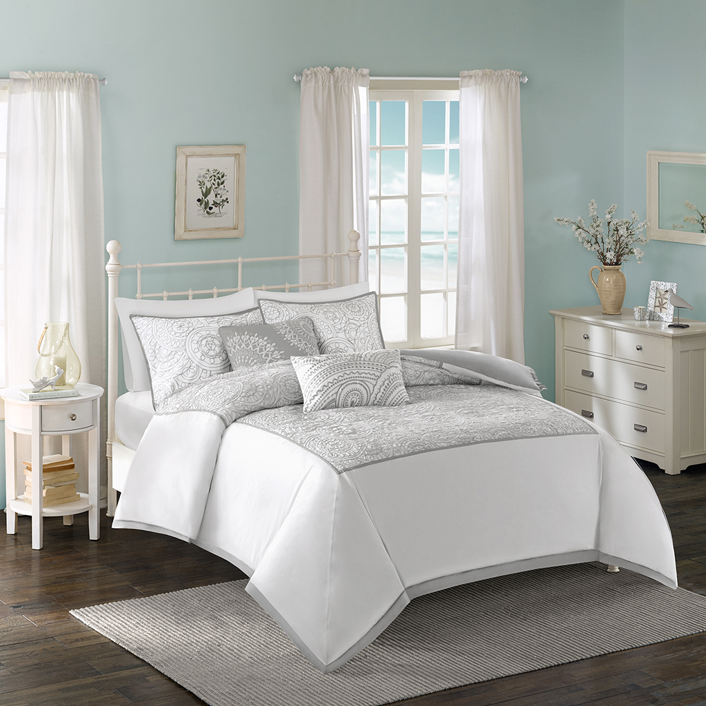 

Harbor House - Cranston 5 Piece Duvet Set - White - King