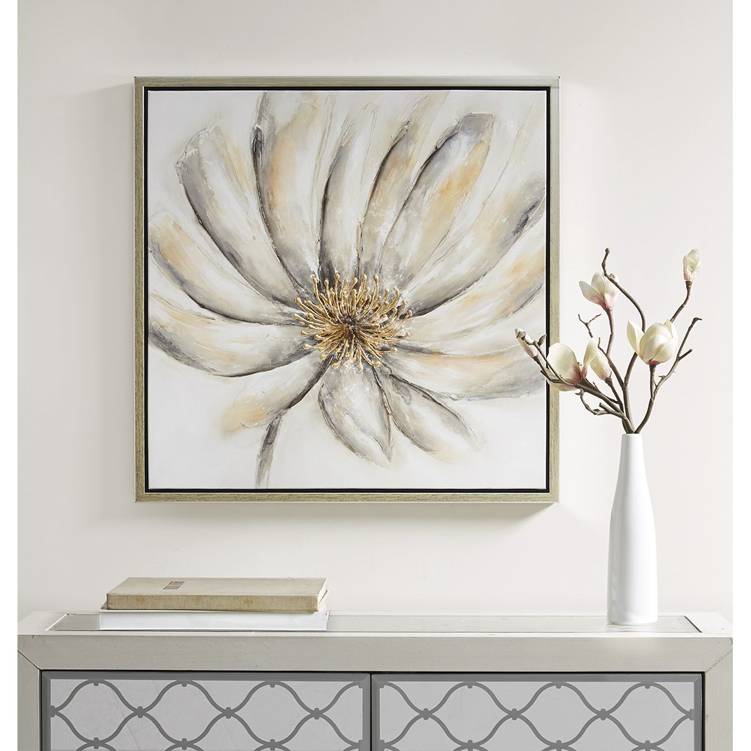 

Madison Park Signature - Enchanted Floral Framed Canvas with Embellishment - Multi - See below