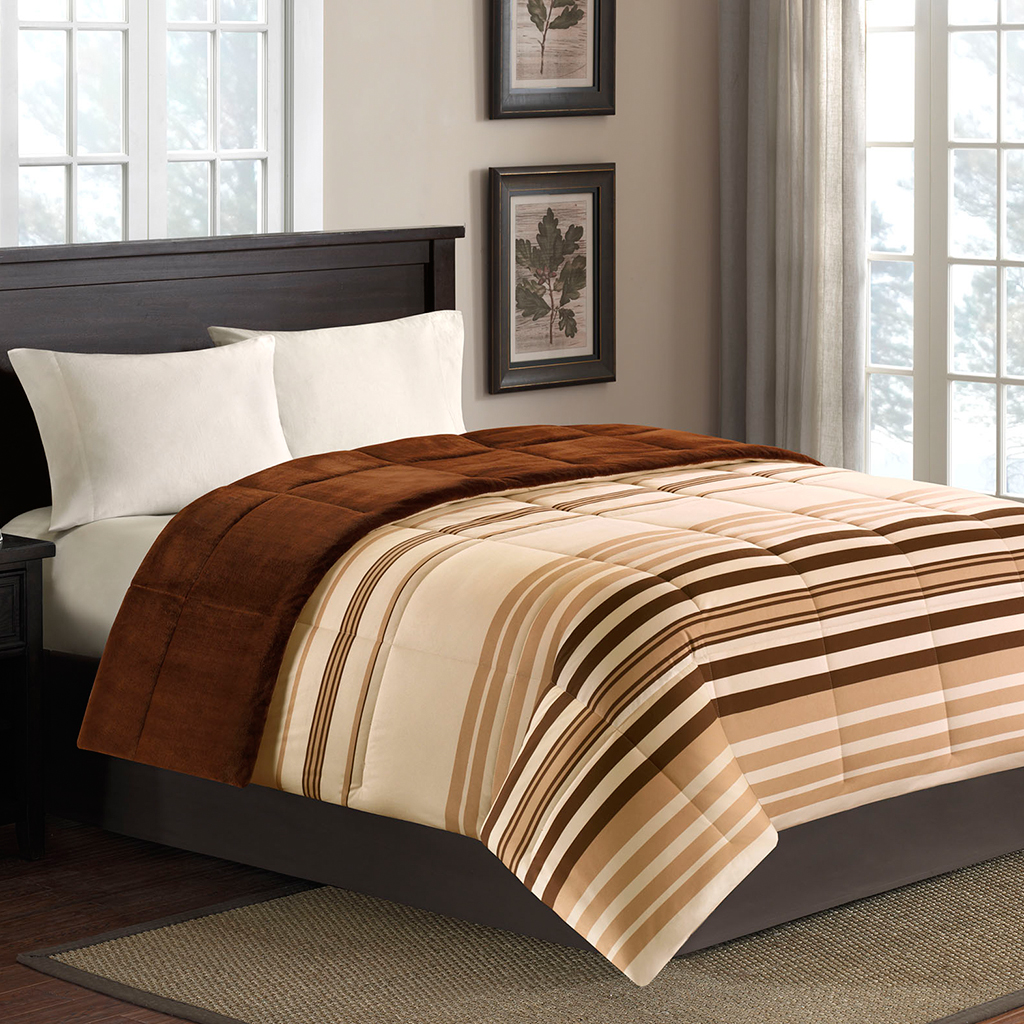 

Avenue 8 - Softspun Reverse to Microlight Comforter - Brown - King