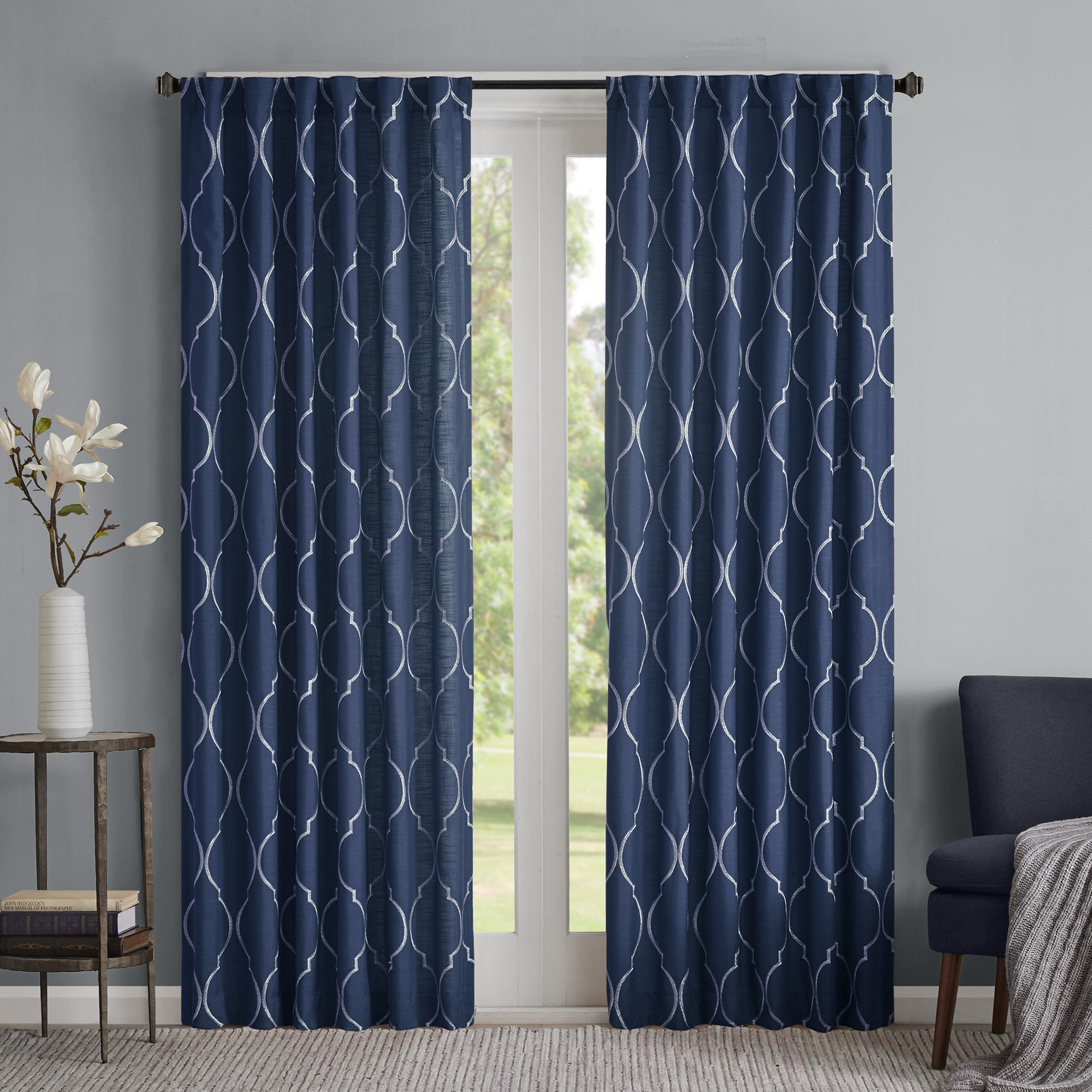 

Madison Park - Lexi Window Curtain Panel - Indigo - 50x84