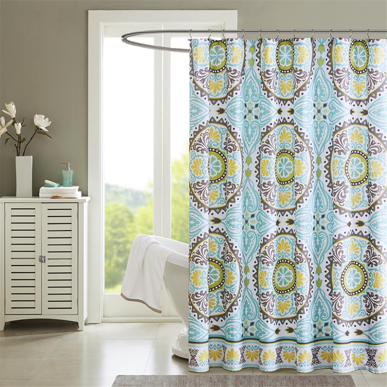 

Madison Park - Samara Shower Curtain - Aqua - 72x72