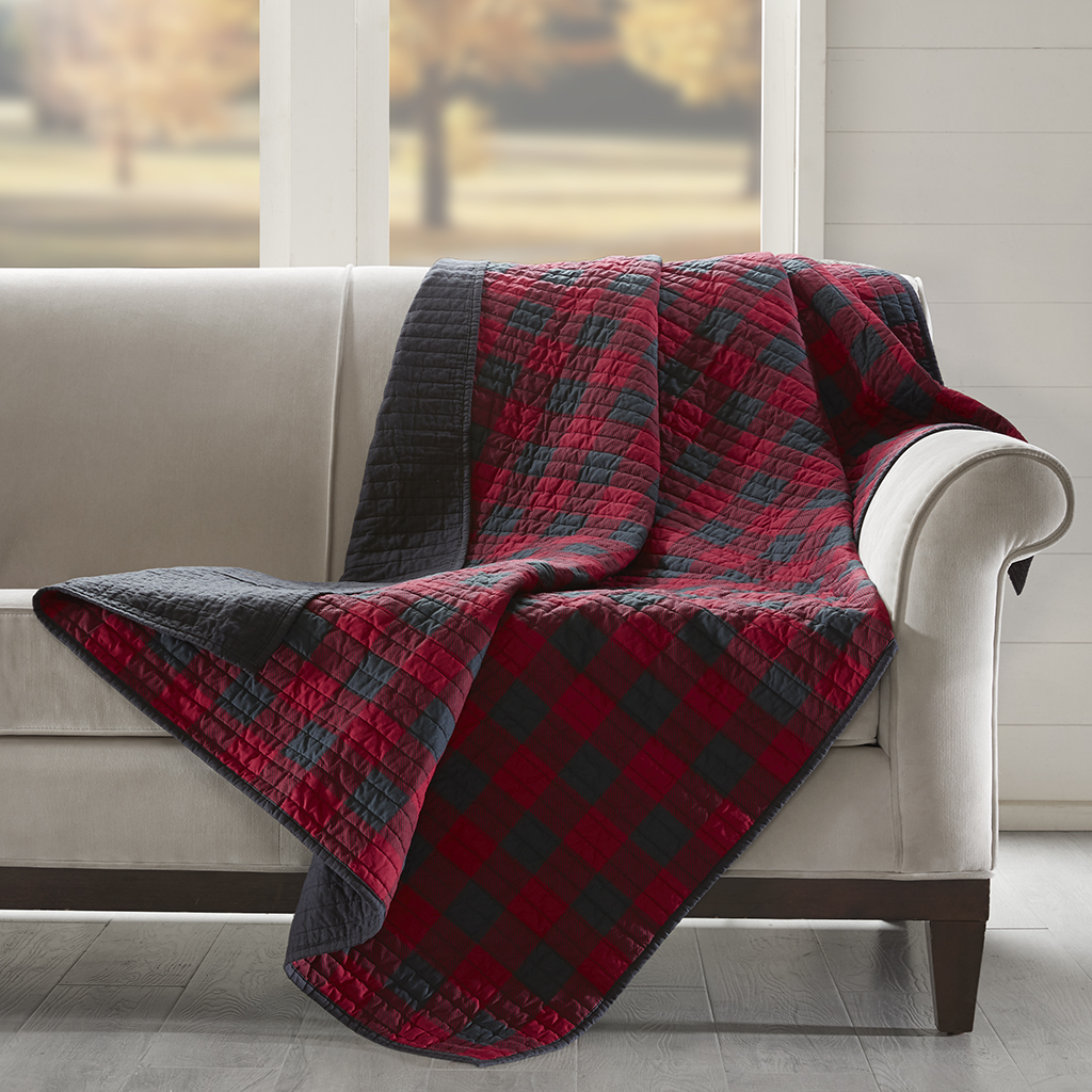 

Woolrich - Check Quilted Throw - Red - 50x70