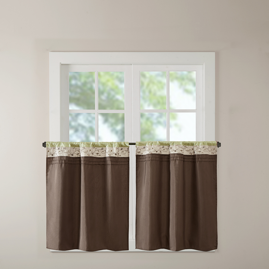 

Madison Park - Serene Embroidered Kitchen Tier Set - Green - 30x24