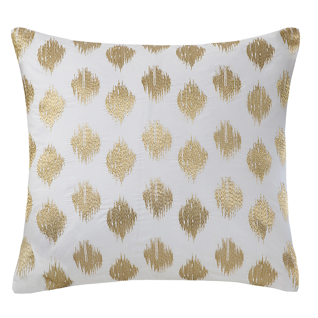 

INK+IVY - Nadia Dot Metallic Gold Embroidery Pillow - Gold - 18x18